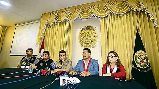 Conferencia. Autoridades policiales y del Ministerio Público informaron del caso.