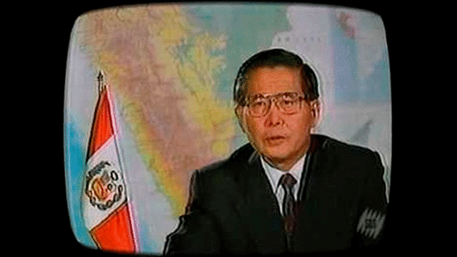 El anuncio de Fujimori transmitido por las televisoras del país (1992).