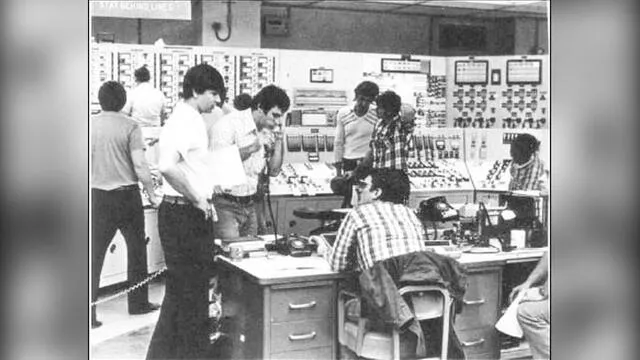 Sala de controles de la planta nuclear en el día del accidente. Foto: Metropolitan Edison Company.