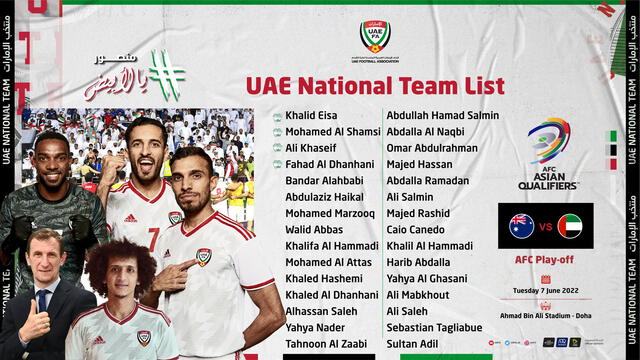 Lista de convocados de Emiratos Árabes. Foto: selección de Emiratos Árabes