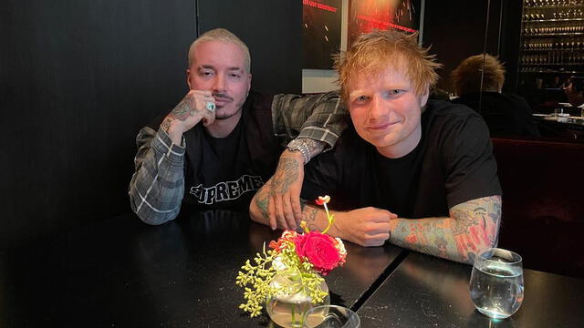 J Balvin almorzó recientemente con el cantante británico Ed Sheeran. Foto: Instagram/J Balvin