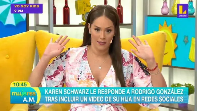 Karen Schwarz arremetió contra Rodrigo González por exponer a su hija en una de sus historias de Instagram.