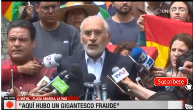 Carlos Mesa declara, tras anuncio de nuevas elecciones en Bolivia.