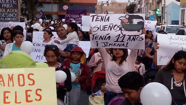 El sur del Perú se movilizó por Jimenita y en rechazo a los abusos contra menores