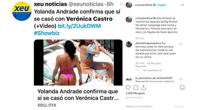 Verónica Castro desmiente a Yolanda Andrade