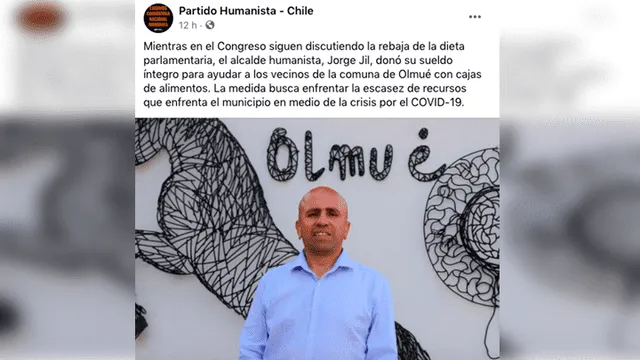 Alcalde chileno donó todo su sueldo para ayudar a familias afectadas por la COVID-19