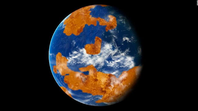 Representación de Venus con agua y un clima templado. Imagen: NASA.