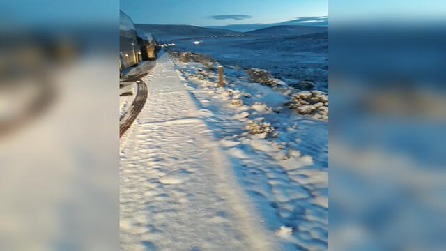 Carretera Arequipa - Puno obstruida por intensa nevada [FOTOS Y VIDEO]