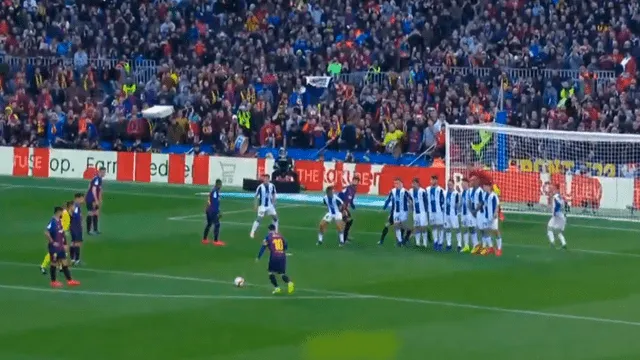 Barcelona vs Espanyol: mira el sutil tiro libre de Messi que termina en el 1-0 [VIDEO]