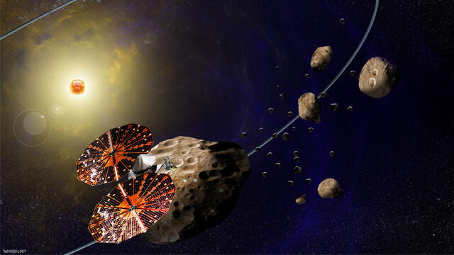 La misión Lucy de la NASA explorará los asteroides troyanos de Júpiter. Foto: NASA