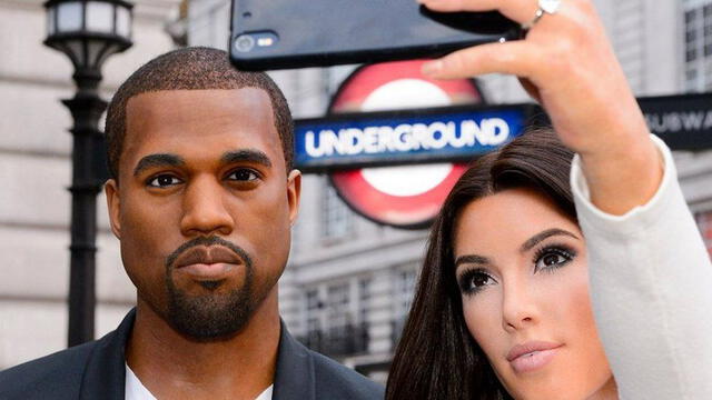 Figuras de Kim Kardashian y Kanye West en el Madame Tussauds.