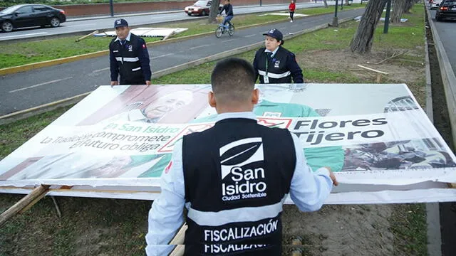 San Isidro: retiran propaganda electoral de la vía pública [FOTOS]