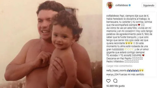 Carmen Villalobos anuncia la muerte de su padre | Foto: Instagram