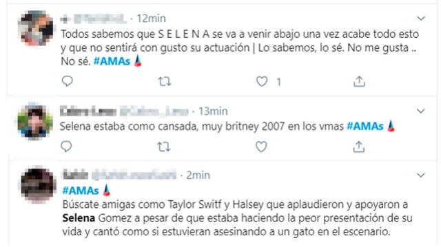 Reacciones a la presentación de Selena Gomez en los AMAs 2019.