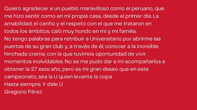Elo Bengoechea, periodista de Gol Perú, difundió el mensaje de Gregorio Pérez, el cual estaba dirigido a la hinchada de Universitario. Foto: @EloBengoechea