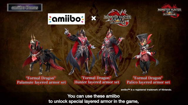 Monster Hunter Rise: nuevos amiibo ofrecerán objetos para Sunbreak