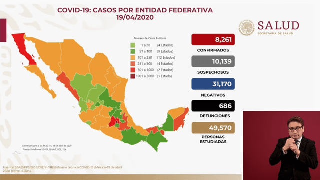 Casos del nuevo coronavirus en México. Foto: Captura.