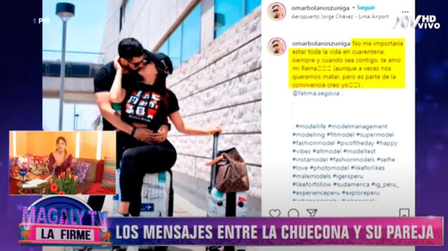 Mensaje de la pareja de Fátima Segovia  Foto: captura de ATV