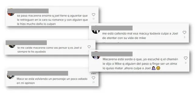  Fans de "Al fondo hay sitio" creen que Macarena no está siendo justa con Joel. Foto: capturas de TikTok<br><br>    