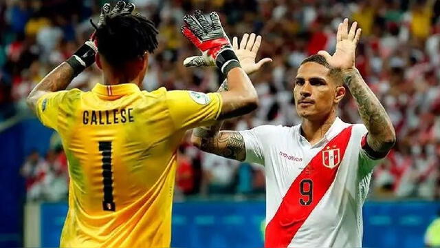  Pedro Gallese y Paolo Guerrero en la final de la Copa América. Foto: EFE   