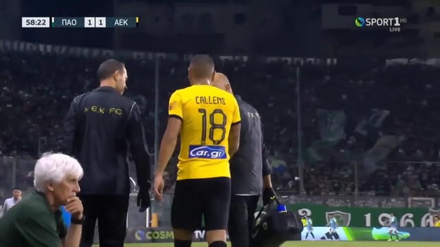 Alexander Callens llegó al AEK Atenas a mediados del 2023. Foto: captura Sport 1   