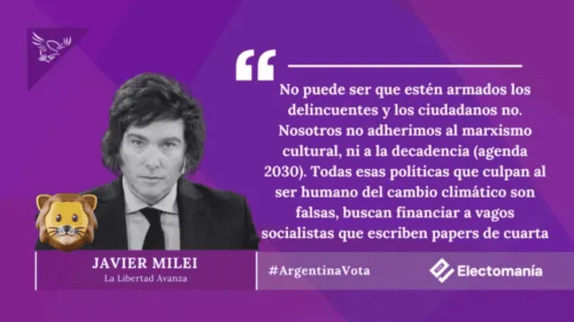  Declaraciones de Javier Milei contra el socialismo. Foto: Electromanía<br>    