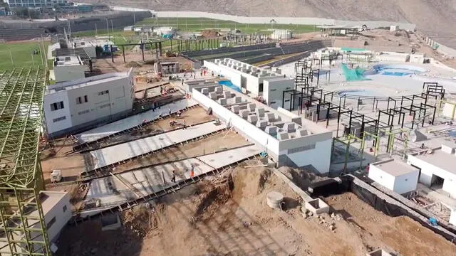 Construyen el complejo de piscinas del Parque de la Familia. Foto: Municipalidad de Lima/YouTube    