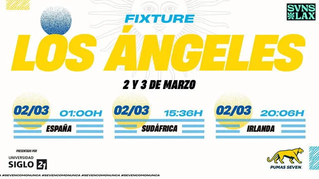 Fixture los Pumas 7 Seven Los Ángeles 2024