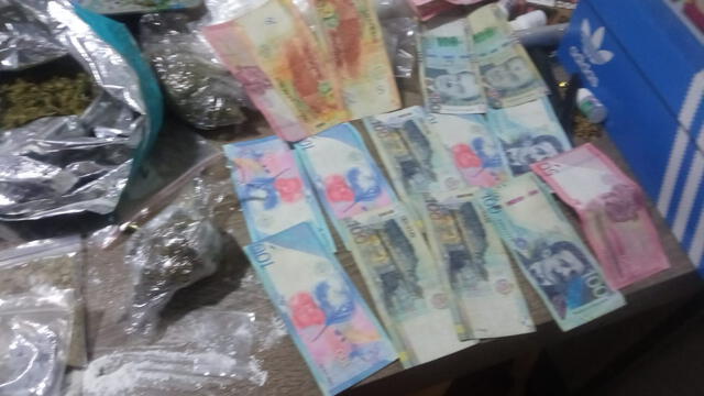 Dinero incautado en hostal de Trujillo proviene de la venta de droga. Foto: difusión   