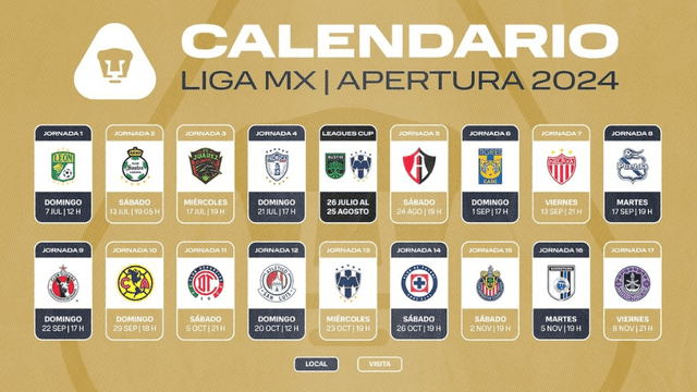 Calendario de Pumas en el Torneo Clausura 2024. Foto: Instagram/Pumas UNAM. 