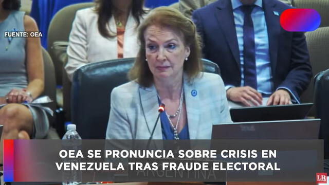 Diana Mondino ofreció un firme discurso, en el que además hizo un llamado para asegurar la protección de los asilados en la Embajada en Caracas. Foto: LR   