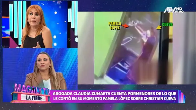  Magaly Medina y Claudia Zumaeta hablaron sobre la denuncia de Pamela López contra Christian Cueva. Foto: Captura ATV   