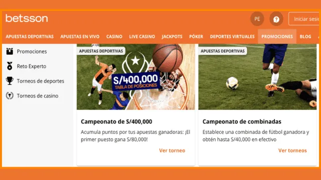 Promociones de apuestas deportivas en Betsson.   