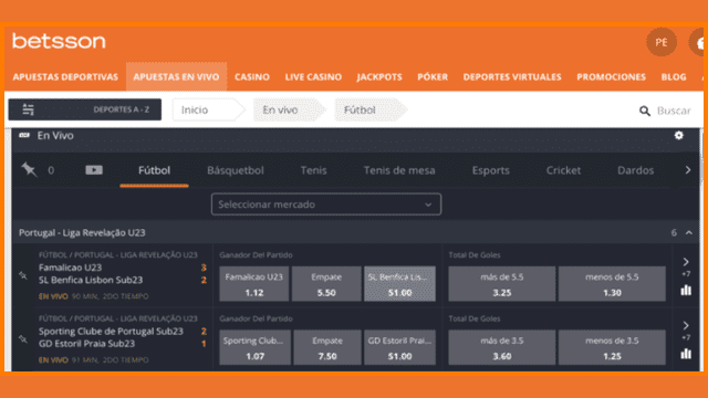 Apuestas en vivo Betsson   