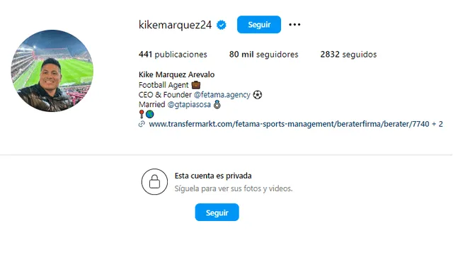  Kike Márquez y su plataforma digital de Instagram. Foto: Instagram/Kike Márquez   