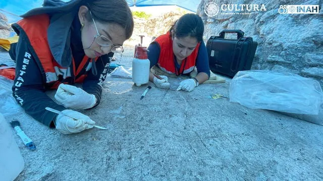 Los grafitis mostraban daños considerables, como grietas, fracturas, desprendimiento de capas, disgregación y abrasión, lo que hacía necesaria una intervención de conservación urgente. Foto: INAH   