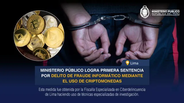  Fiscalía logra primera sentencia por fraude informático mediante criptomonedas. Foto: MP    