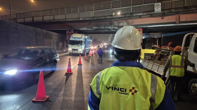 Puente Ricardo Palma tras choque con camión. Foto: Lima Expresa   