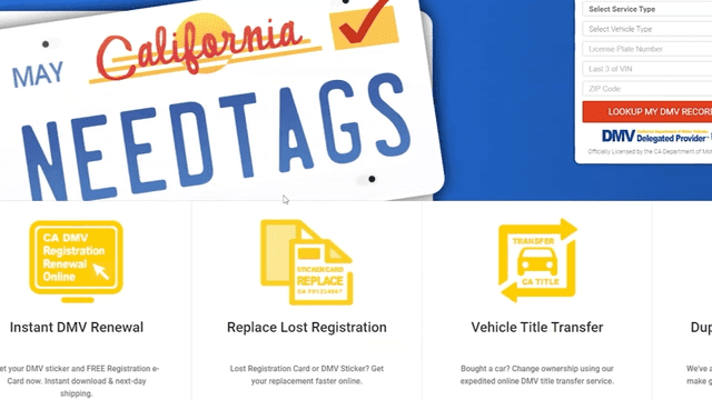  NeedTags es una página afiliada al 'DMV'; sin embargo, no todos conocen ello. Foto: ABC7 News   