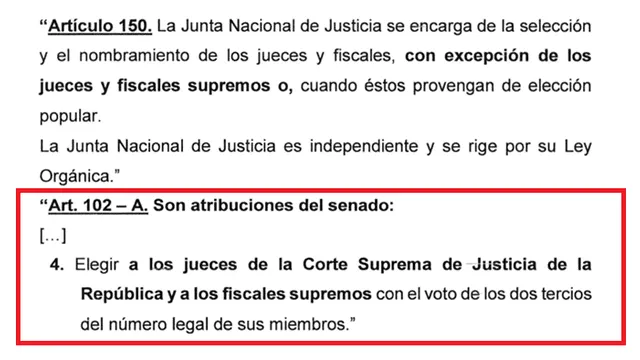  Propuesta de Perú Libre empodera al Senado frente al sistema de justicia.   