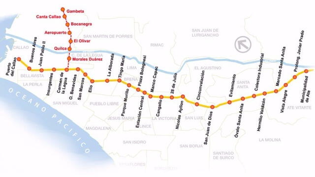 Estaciones de la Línea 2 del Metro de Lima.