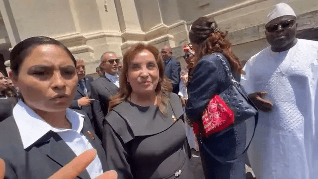 Dina Boluarte no declaró ante la prensa en el Vaticano. Dina Boluarte no declaró ante la prensa en el Vaticano.