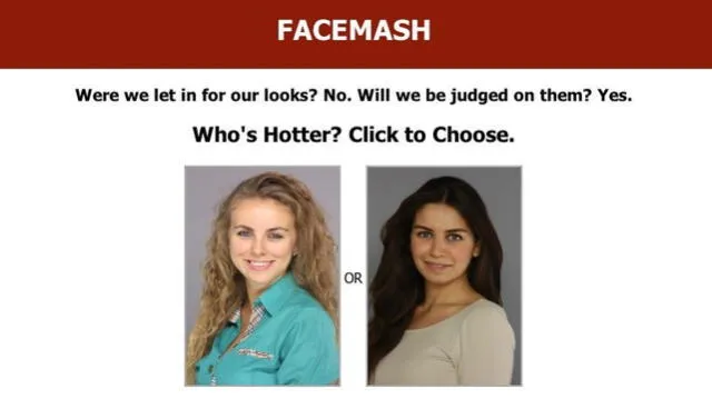 Así lucía la interfaz de Facemash. Foto: internet Así lucía la interfaz de Facemash. Foto: internet