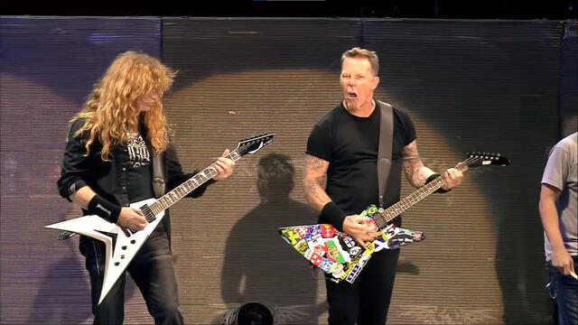  En el 2010, Dave Mustaine (Megadeth) y James Hetflied (Metallica) tocaron juntos otra vez en el concierto 'The Big 4'. Foto: YouTube: Metallica   