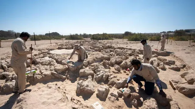  Monjes ancianos podrían haber vivido en los edificios excavados para su aislamiento. Foto: DCT Abu Dabi   