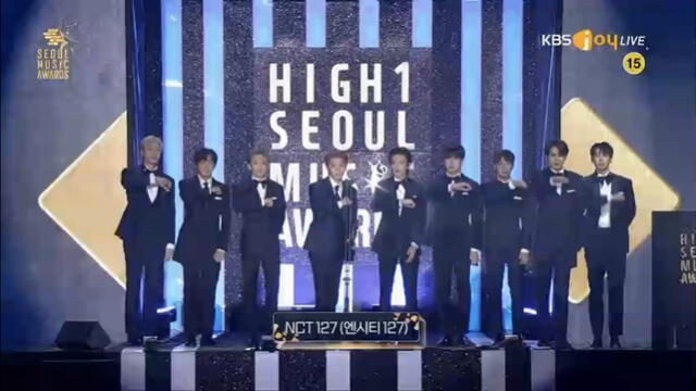 NCT 127 recoge el bonsang o premio Top10 de los Seoul Music Awards 2022. Foto: captura KBS