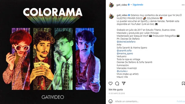 Colorama (2018) fue el primer disco de Gativideo. Foto: Instagram