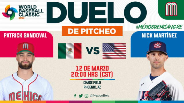 Duelo de pitchers entre México vs. Estados Unidos por el Clásico Mundial de Béisbol 2023. Foto: Twitter/MexicoBeis   