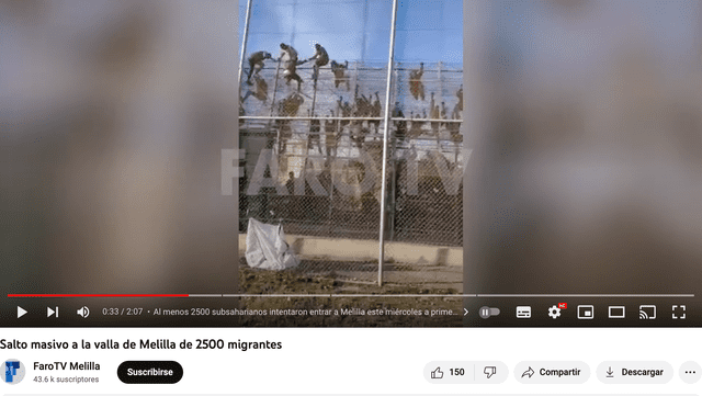 Video sobre cruce de frontera de Marruecos y España en el año 2022. Foto: captura LR/Facebook   
