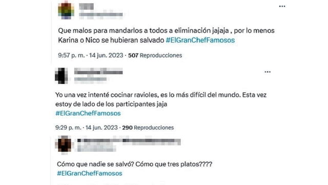  Reacción del público ante la decisión del jurado de "El gran chef: famosos". Foto: captura Twitter 